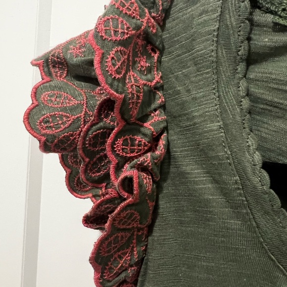 🆕 🌸 NWT Democracy Embroidered Ruffle Sleeve Knit Top – Size Small 🌸 - Picture 3 of 12